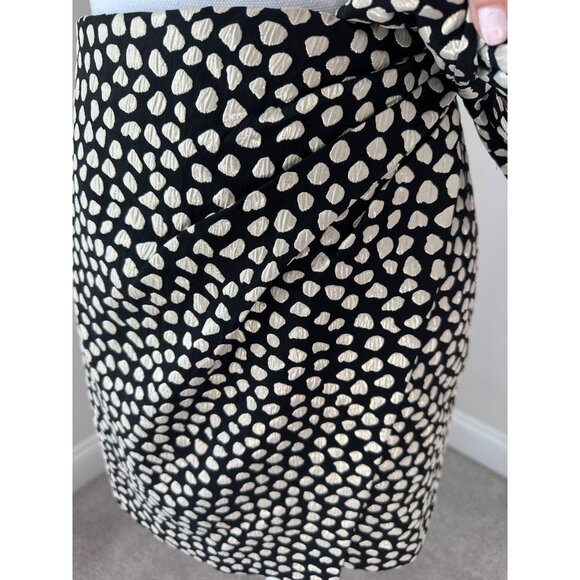 J. Crew Skirt Size 0 Metallic Pebble Print Bow Mini Skirt Black / Gold - Picture 8 of 16